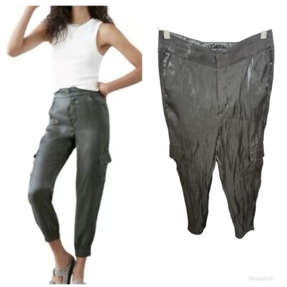 By anthropologie cargo shimmer shine jogger  charcoal Gray small